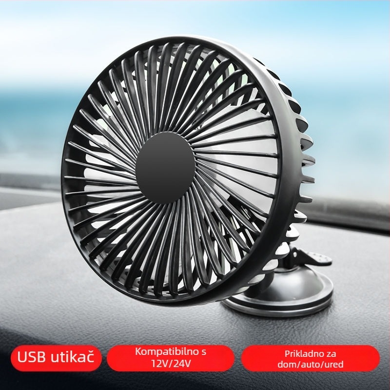 USB automobilni ventilator, model R-8039, 5W, ABS