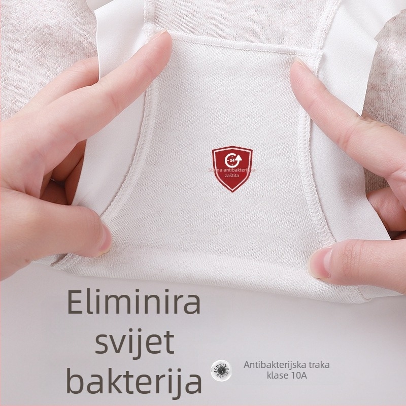 Ženske gaćice od pamuka s antibakterijskom zaštitom, čipka, srednji struk, prozračne, brzo se suše