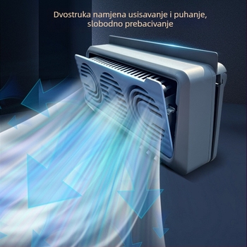 Automobilski ventilator za ventilaciju s dvostrukom funkcijom usisavanja i puhanja, napajan USB i solarnom energijom, 5W, model FL-998