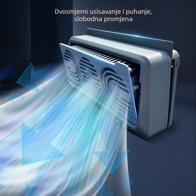 Automobilski ventilator za ventilaciju s dvostrukom funkcijom usisavanja i puhanja, napajan USB i solarnom energijom, 5W, model FL-998