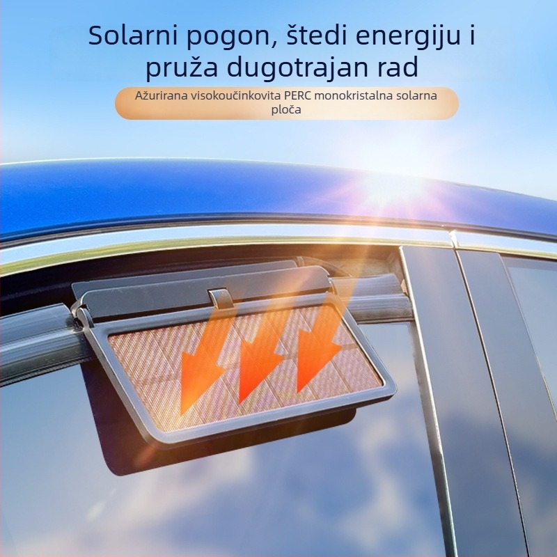 Automobilski ventilator za ventilaciju s dvostrukom funkcijom usisavanja i puhanja, napajan USB i solarnom energijom, 5W, model FL-998