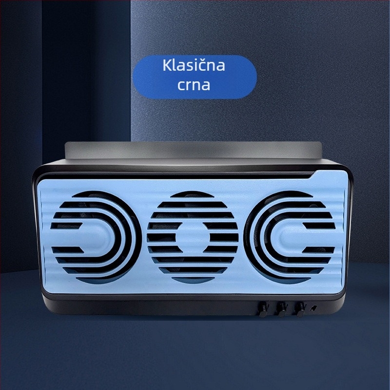 Automobilski ventilator za ventilaciju s dvostrukom funkcijom usisavanja i puhanja, napajan USB i solarnom energijom, 5W, model FL-998