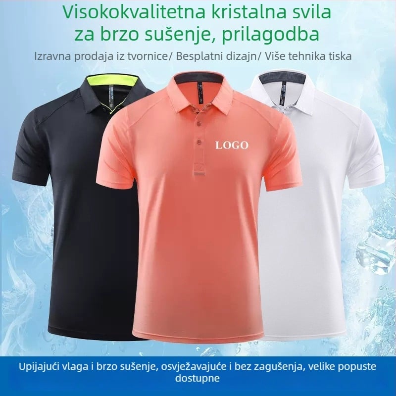Polo majica – brzo sušenje, prozračna, odvlači vlagu, labavi kroj, poliester tkanina