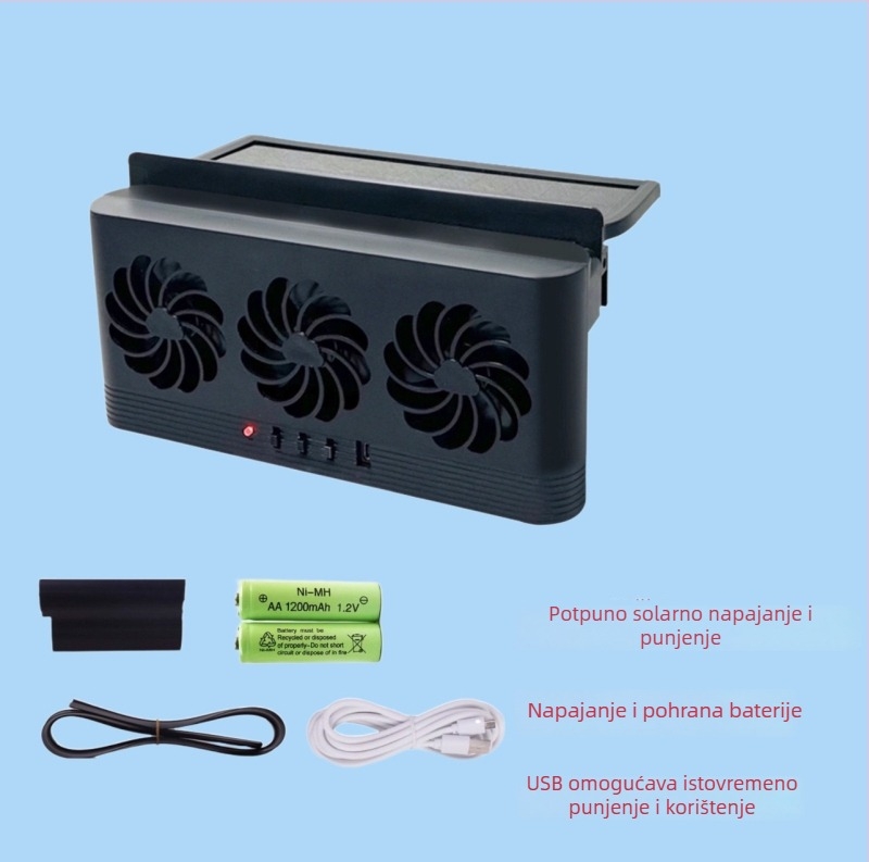 Automobilski ventilator za ispuštanje zraka, tri u jedan, ABS kućište, model F-818, snaga 5W