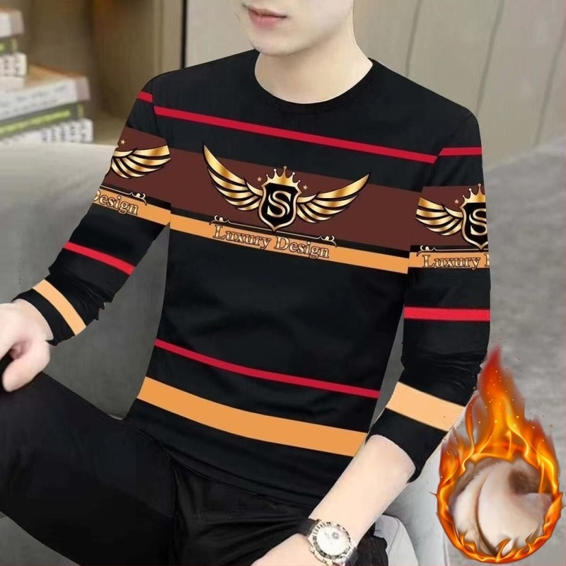 Muška duga rukava polo majica s ovratnikom, rever, Derong poliester, ispis slovima, slim fit