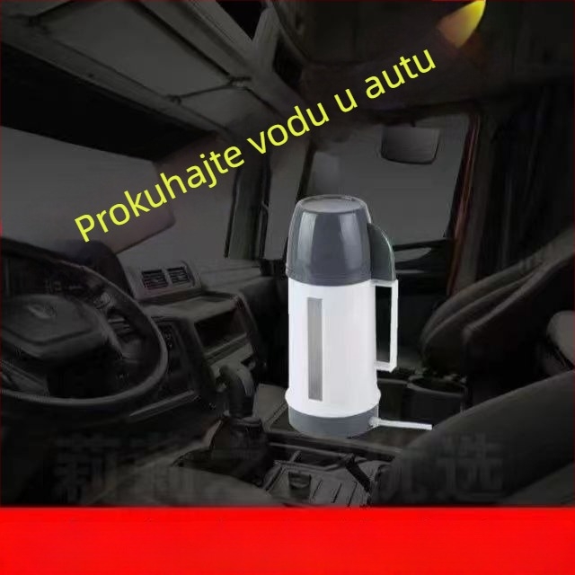 Auto čajnik za vodu – električni grijač, 600 ml, 12V/125W ili 24V/250W, PP plastika