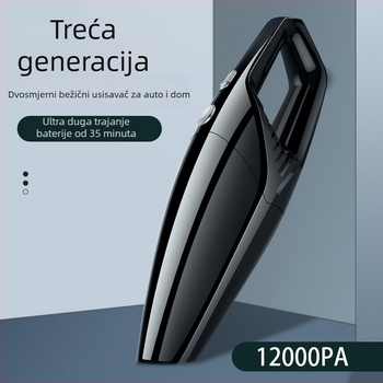 Usisavač za automobil s bežičnim punjenjem, prenosni ručni model, 60W ulazna snaga, 5500Pa usisavanja