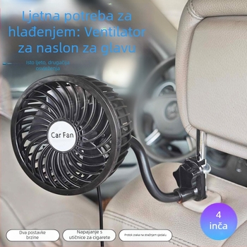 Ventilator za naslon auto s kopčom, AC-2411, ABS kućište, unutarnje hlađenje automobila