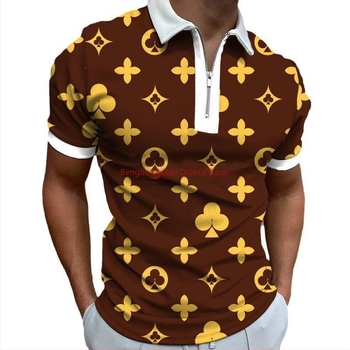 Polo majica - sportski stil, kratki rukavi, labavi kroj, print na 88% poliesterskoj smjesi, detalj zatvarača