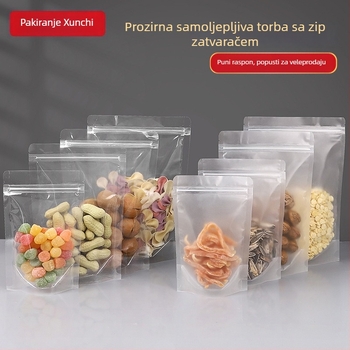 Stand-Up vrećica Centrino, dvostruki PET-PE sloj ambalaže, matna zatvorena vrećica, duljina zatvaranja 10–30 cm, za darove i pakiranje hrane