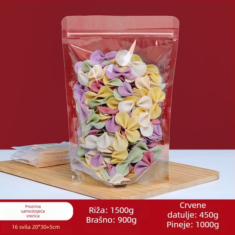 Stand-Up vrećica Centrino, dvostruki PET-PE sloj ambalaže, matna zatvorena vrećica, duljina zatvaranja 10–30 cm, za darove i pakiranje hrane