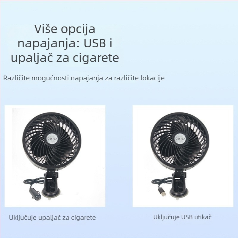 Automobilski ventilator za vozilo s usisnom čašom, 24V, 7W, ABS, model AC-2320