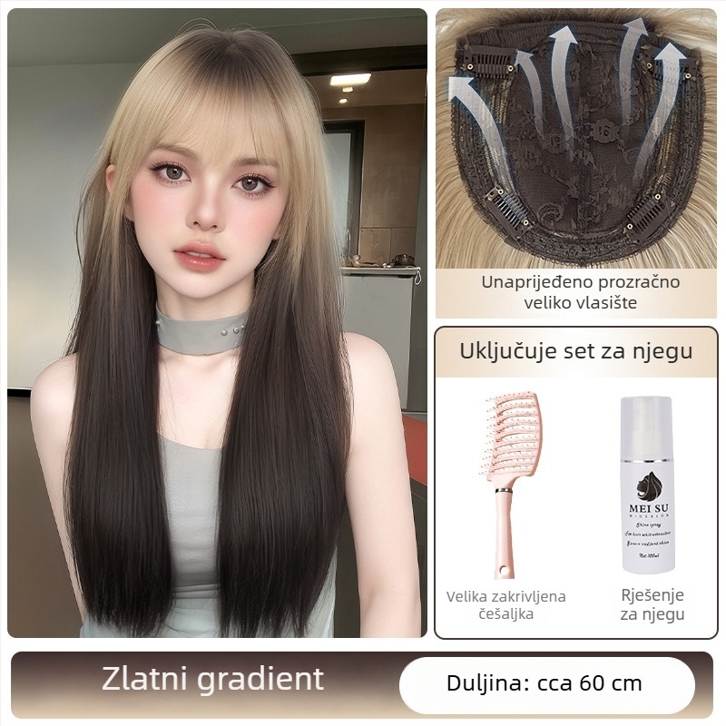 Perika od proteinskih vlakana, ravni stil; tehnologija obrade: mehanizam; model 2735; podrijetlo Jiangxi