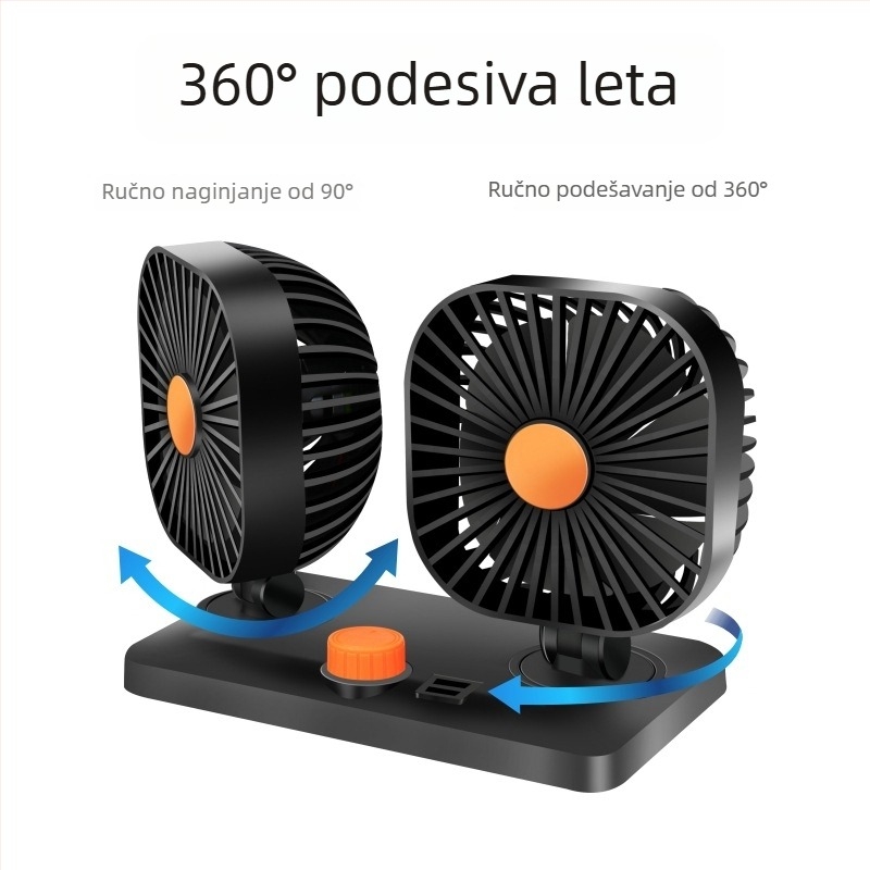 Fast Bull USB mini ventilator za studentski dom, tih, 12V/24V univerzalni, model NO.03, ABS kućište, snaga 30, USB punjenje za mobilne uređaje