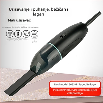 Prijenosni bežični usisavač za automobil i dom s 3.7V, 110W, 2500Pa, punjiv, funkcija puhanja