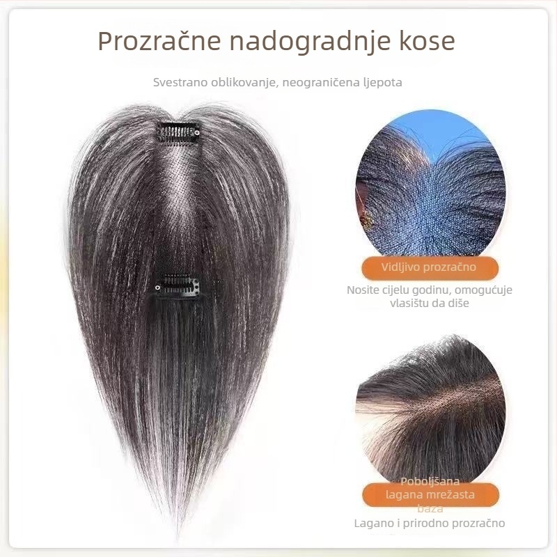 Lažne šiške za žene — korejskog stila s trakom za razdvajanje kose, lagane i pahuljaste, nevidljiv volumen, ravne šiške