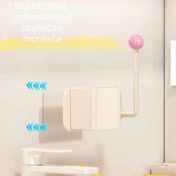 Xingyang 1-etasžni zidni ormarić za kupaonicu, bez bušenja, odvojivi, moderan minimalistički stil