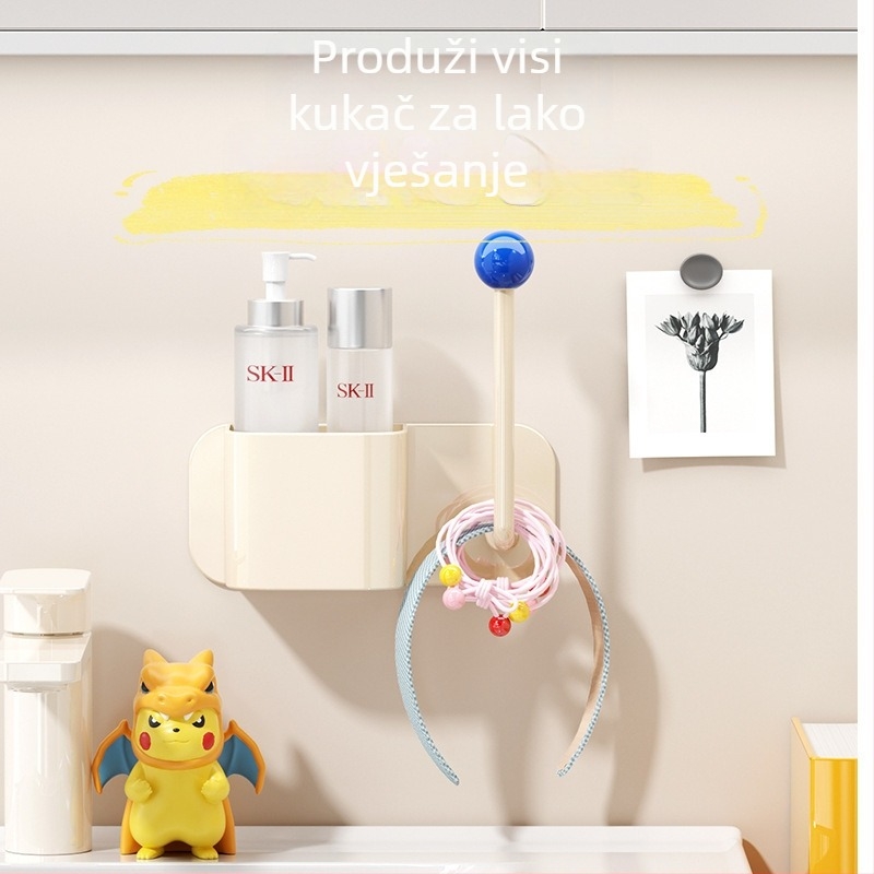 Xingyang 1-etasžni zidni ormarić za kupaonicu, bez bušenja, odvojivi, moderan minimalistički stil