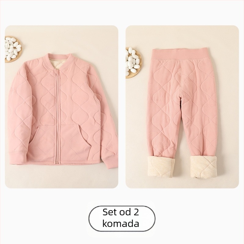 Dječji zimski termalni set donjeg rublja – Derong tkanina, 15% Mulberry svila, V-dekolte, bez kapuljače