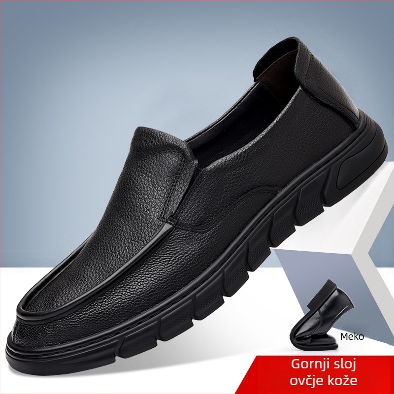 Muške cipele za vožnju od kože, slip-on, prozračne, udobne, mekana potplata, otporne na habanje