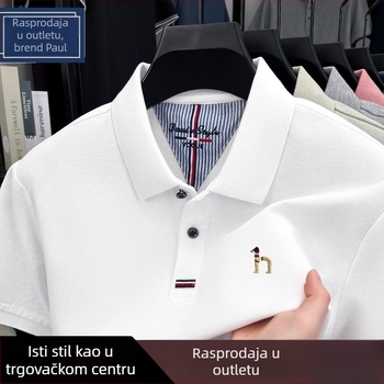 Muška polo majica s kratkim rukavima, pamuk visoke kvalitete, slobodan kroj, izšiveno