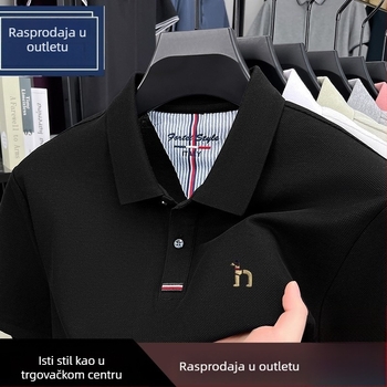 Muška polo majica s kratkim rukavima, pamuk visoke kvalitete, slobodan kroj, izšiveno