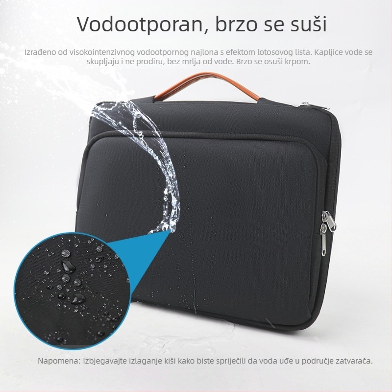 Fero cat najlon unutarnja torbica za laptop, prozračna, vodootporna i otporna na udarce, urbani minimalistički stil, torba preko ramena, jednobojna, podstava od poliestera