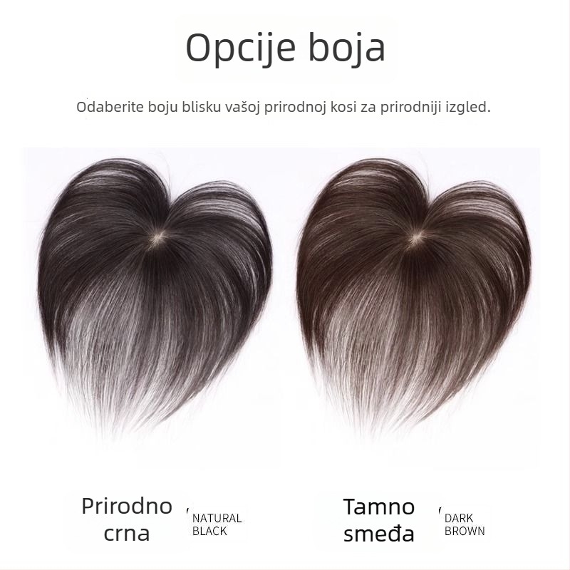 Dio kose za žene — za vrh glave, tanak i mini, pahuljast, dodaje volumen, prirodno nevidljive šiške