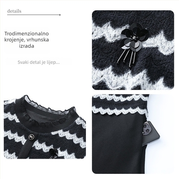 Haljina od šifona, dugi rukavi, casual gradski stil, duljina 103 cm, glavni materijal poliester 80–90%.