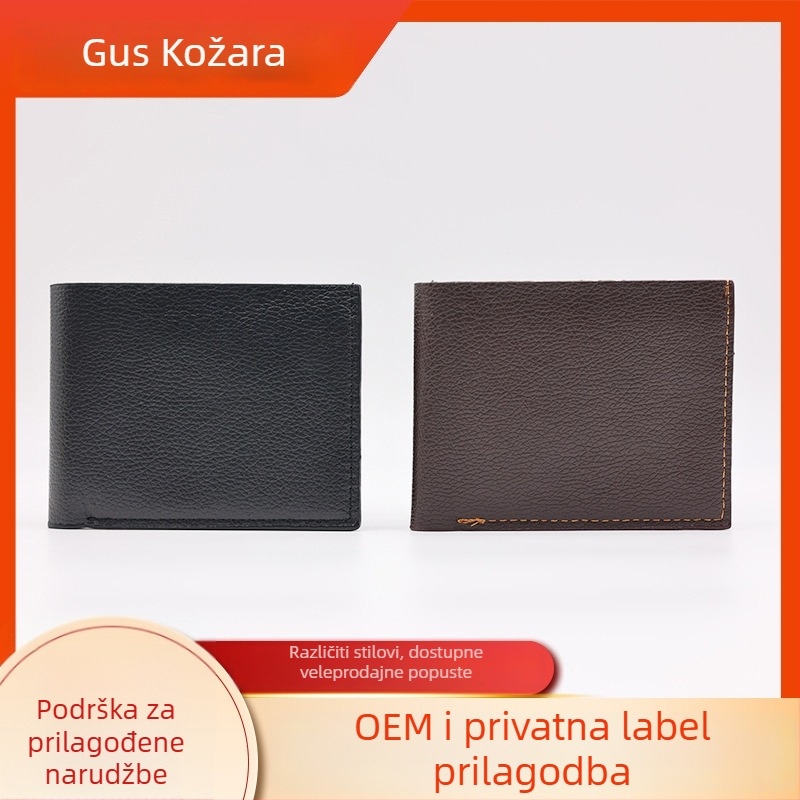 Muški novčanik od PU kože s granuliranom teksturom – 1 preklop, proširenje, gradski minimalistički stil, najlon podstava, više pretinaca za kartice