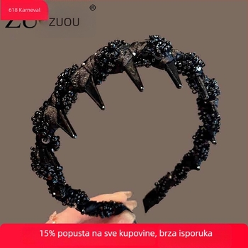 Xixun platnena traka za kosu sa zubima – ručno izrađena, korejski stil, za žene