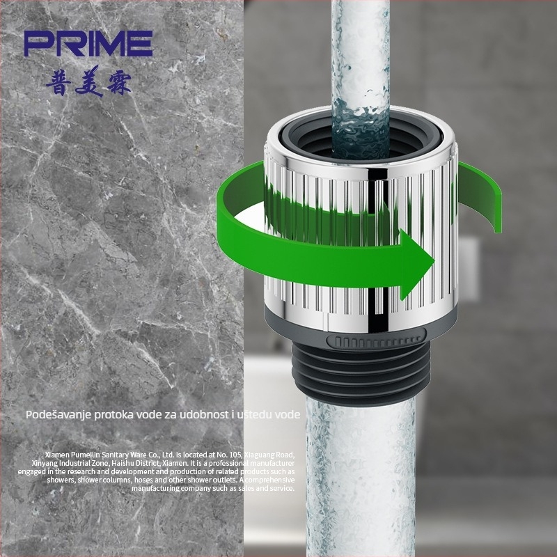 Ručni tuš regulator protoka OS1002 – ABS, okretna montaža, 0–90 °C, regulira protok vode