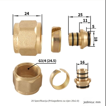 Bakreni distribucijski vod za podno grijanje i spoj cijevi – Materijal: Bakar; Model: Drugo; Površinska obrada: Drugo; Tip montaže: Drugo; Radno sredstvo: Drugo