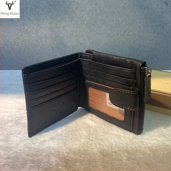 Muški novčanik od prave kože, prvi sloj teleće kože, poslovni stil, podstava od poliestera, otporan na habanje