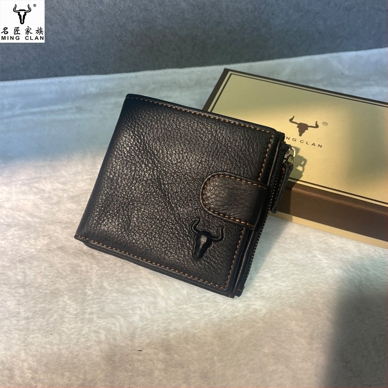 Muški novčanik od prave kože, prvi sloj teleće kože, poslovni stil, podstava od poliestera, otporan na habanje