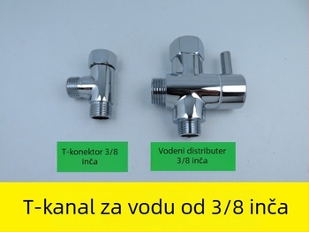 Bakreni troputni vodovodni razdjelnik s navojem, model 3 točke, elektroplatirani završetak, moderan stil