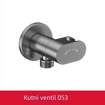 Mini bakreni kutni ventil s integriranim nosačem, ugradnji u zid, 1 ulaz i 2 izlaza, neovisni prekidač