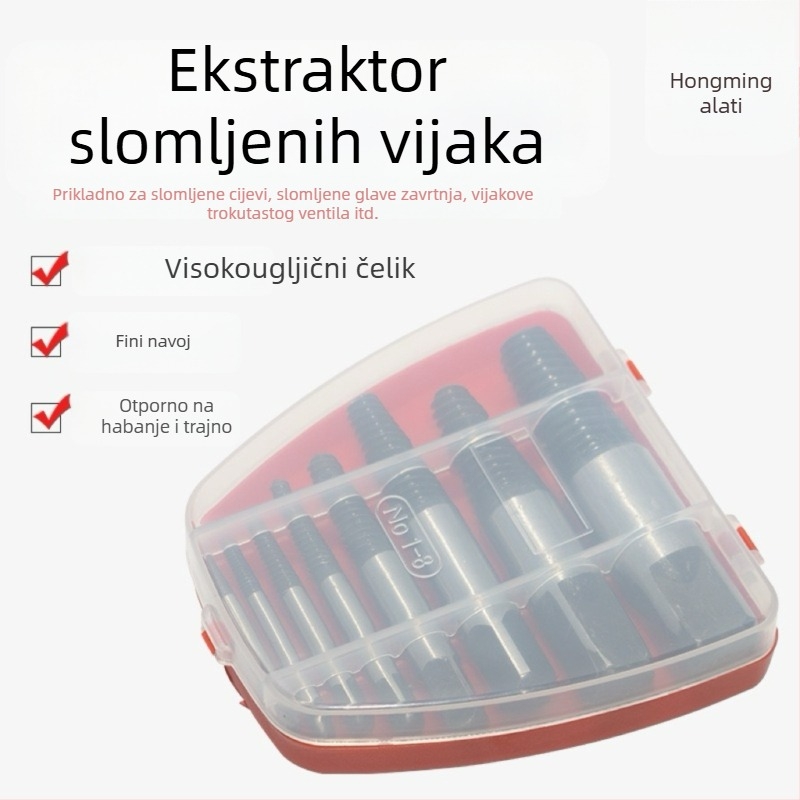 Hongming ekstraktor za slomljene navoje i žice za trokutni ventil, čelični ležaj, raspon 14-18