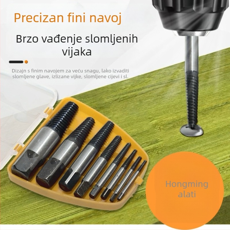 Hongming ekstraktor za slomljene navoje i žice za trokutni ventil, čelični ležaj, raspon 14-18