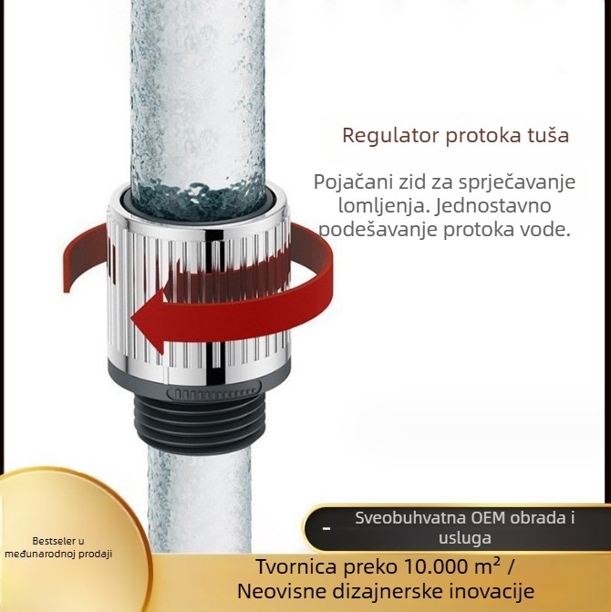 Ručni regulator protoka tuša - ABS, model 9999, temperaturni raspon 0-80°C, nominalni tlak 0-10