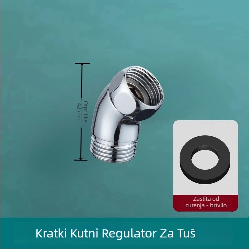 Ručni tuš regulator s produženom šipkom i kutnim nosačem – nehrđajući čelik, 4-područje sučelje, produžena cijev