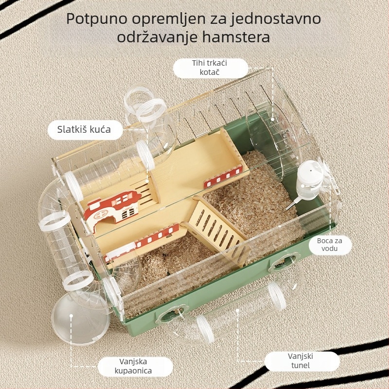 Kavez za hrčka s prozirnim domom, plastični, šifra Dwcfbrzm, opće namjene
