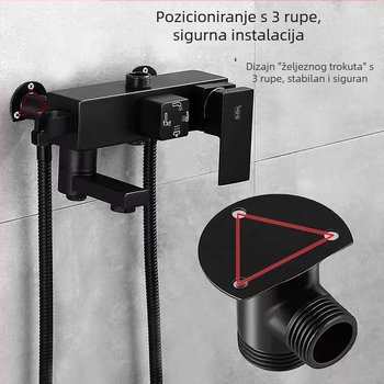 Dark to Bright instalacijski ventil – adapter za tuš glavu i slavinu, cijelo bakreno tijelo, Titanium Chain Hardware, mogućnost prilagodbe