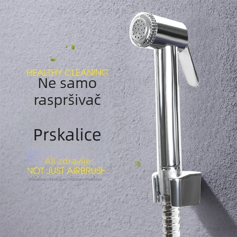 Aset prenosni set tuša za WC – ABS, elektroplatinirano završetak, priključak s četiri točke, model Washer Set