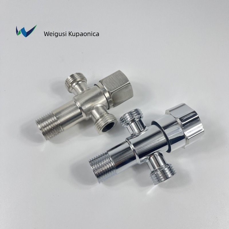 K201 trostrani kutni ventil od nehrđajućeg čelika | jedan ulaz, dva izlaza | ručna ugradnja | za kuhinju, balkon i toaletu