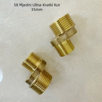 Tuš kratki spoj, ultra-kratki zakrivljeni kut, bakar, moderni minimalistički stil