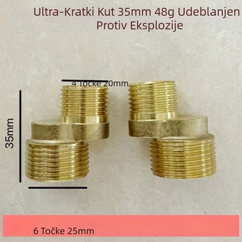 Tuš kratki spoj, ultra-kratki zakrivljeni kut, bakar, moderni minimalistički stil