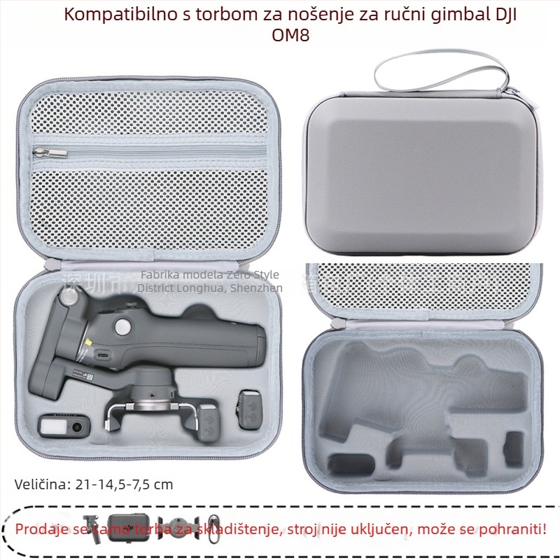 Čvrsta futrola za OM8 gimbal — PU materijal, kompatibilan s OM8, Zero type marka, ovlaštena privatna marka, račun uključen