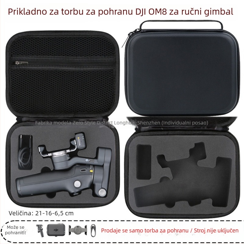 Čvrsta futrola za OM8 gimbal — PU materijal, kompatibilan s OM8, Zero type marka, ovlaštena privatna marka, račun uključen