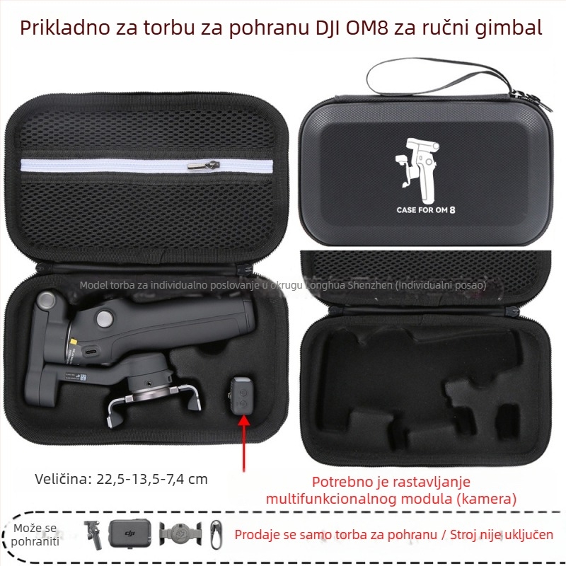 Čvrsta futrola za OM8 gimbal — PU materijal, kompatibilan s OM8, Zero type marka, ovlaštena privatna marka, račun uključen